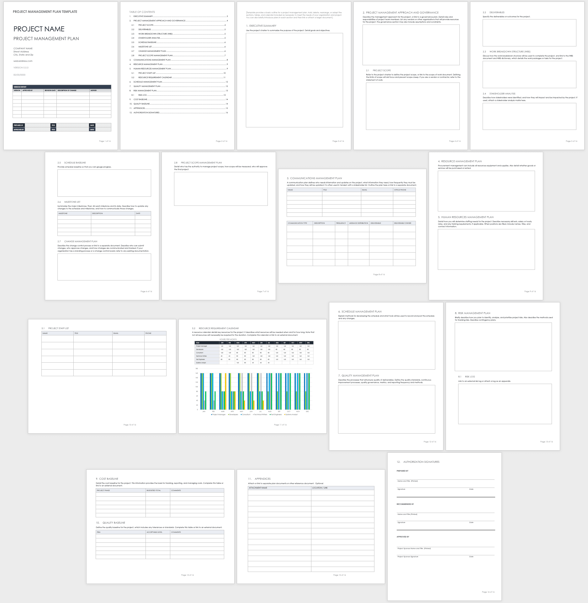 Project Management Plan Template