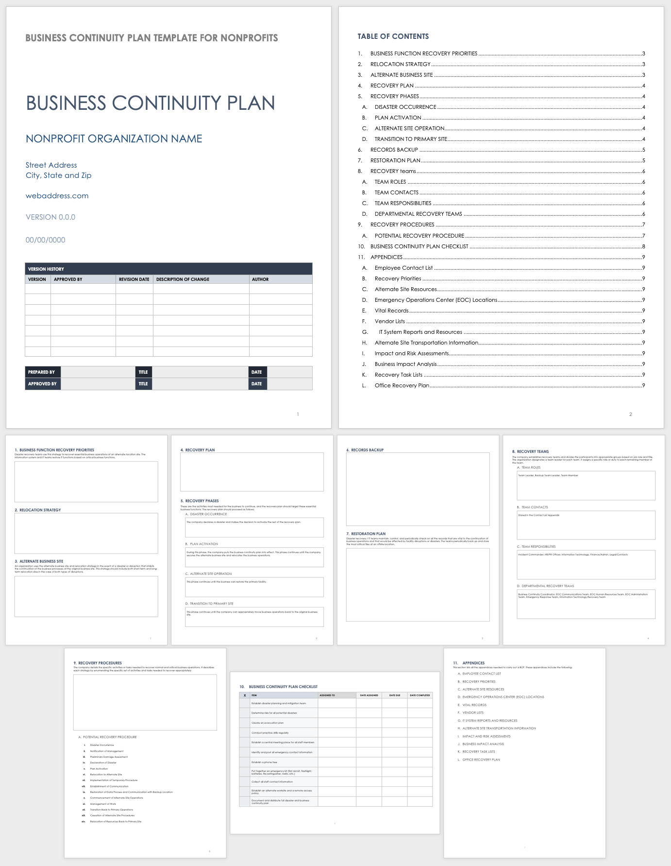 Business Continuity Plan Template For Nonprofits