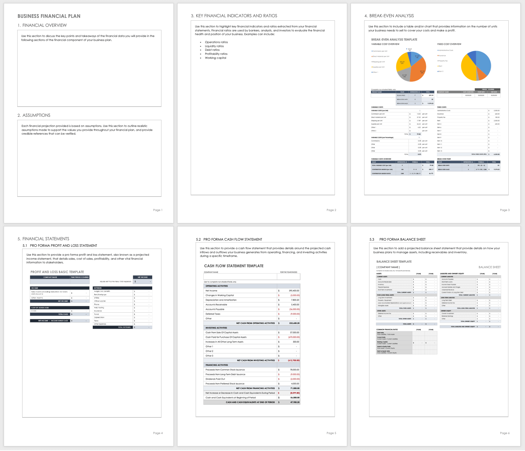 Business Financial Plan Template