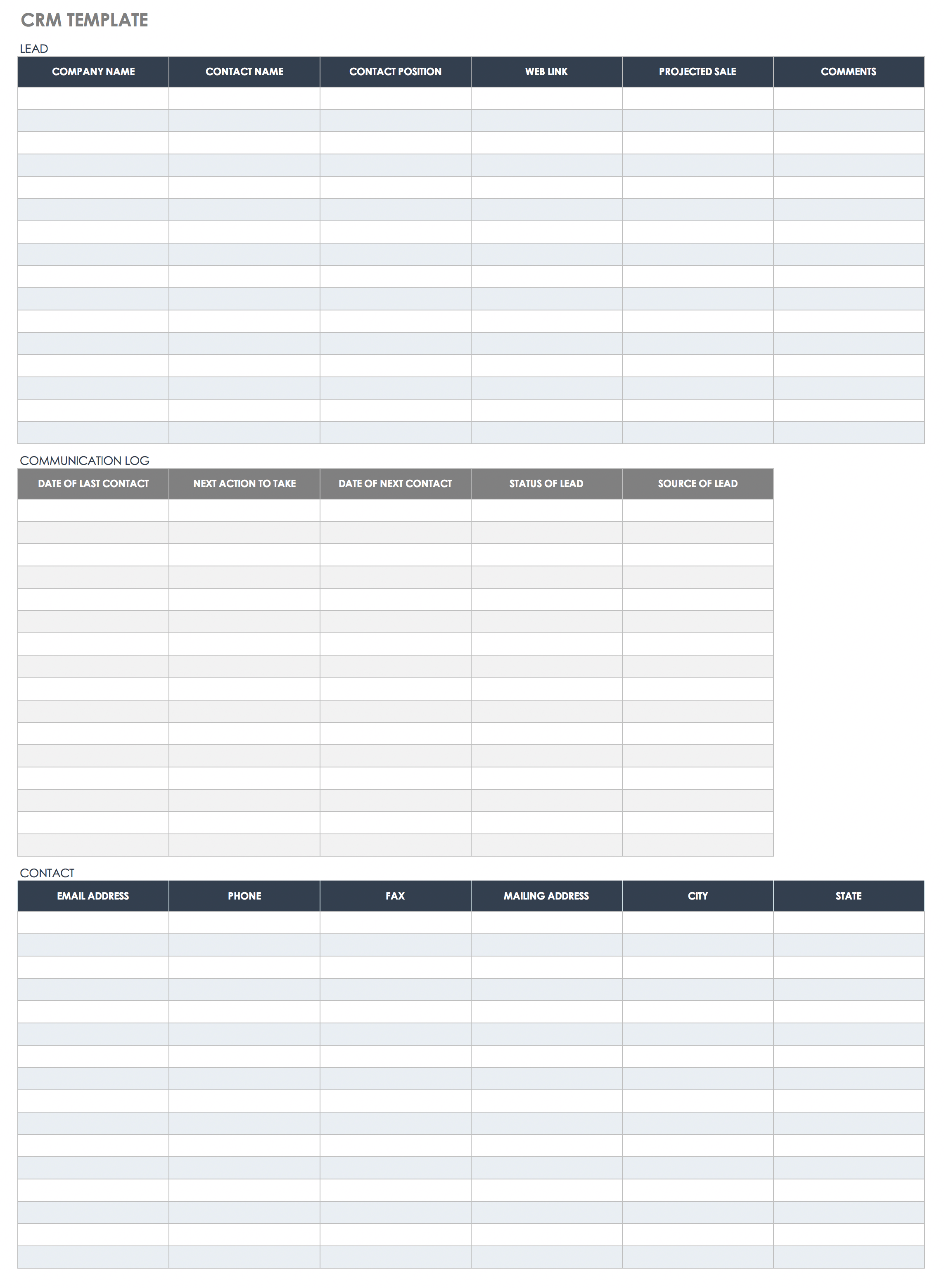 CRM Template