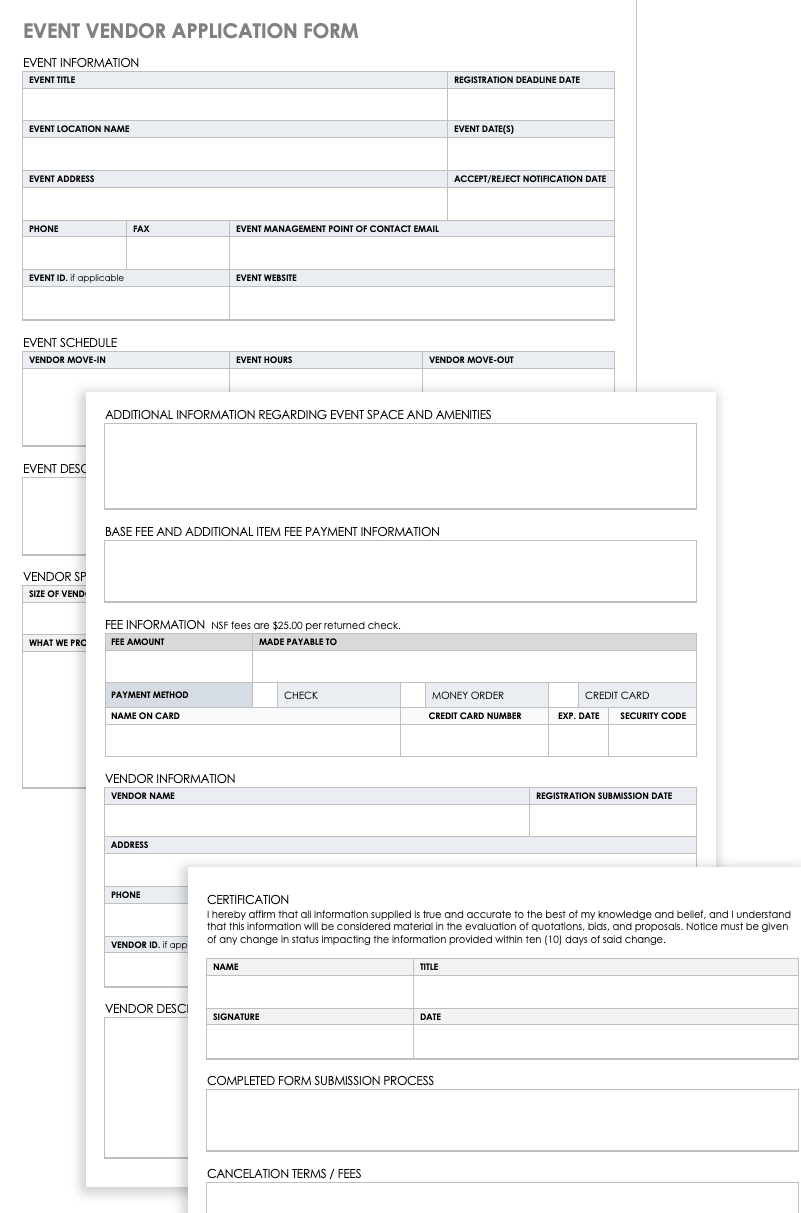 Event Vendor Application Form Template