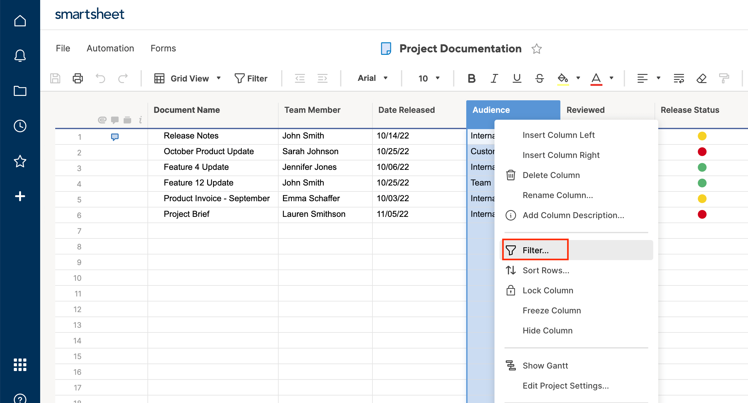 Filter Sheet