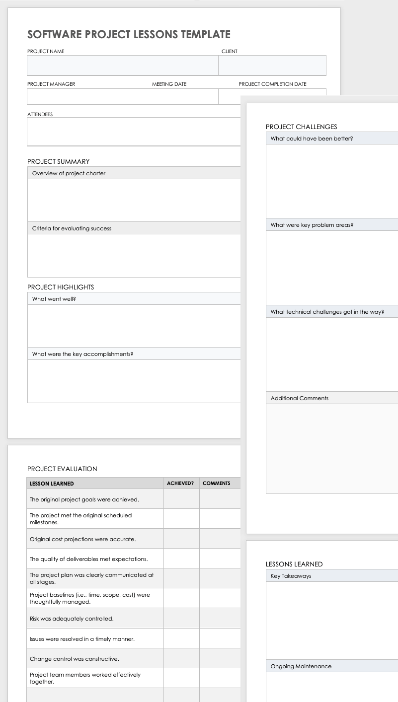 Software Project Lessons Template