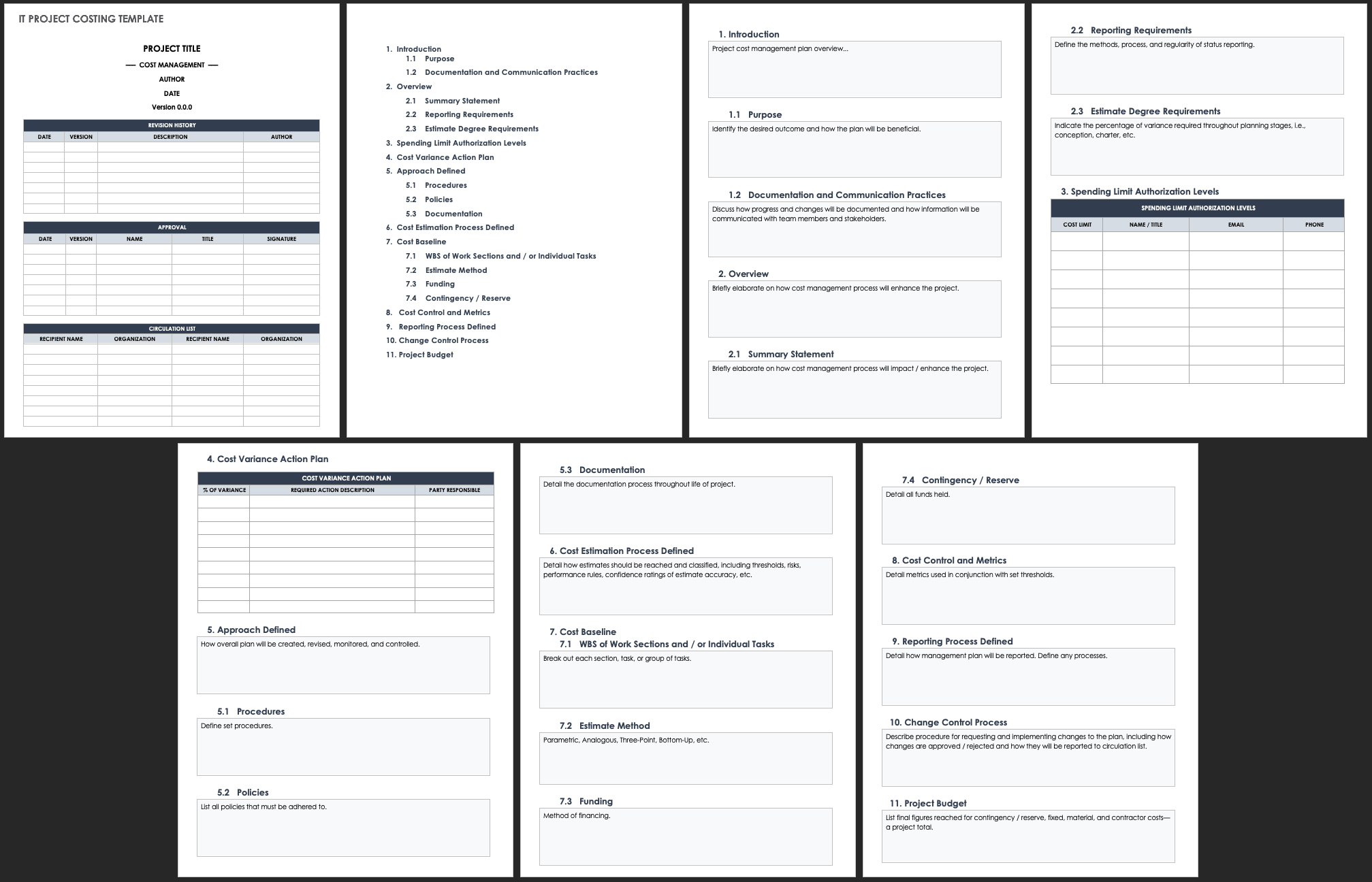 IT Project Costing Template