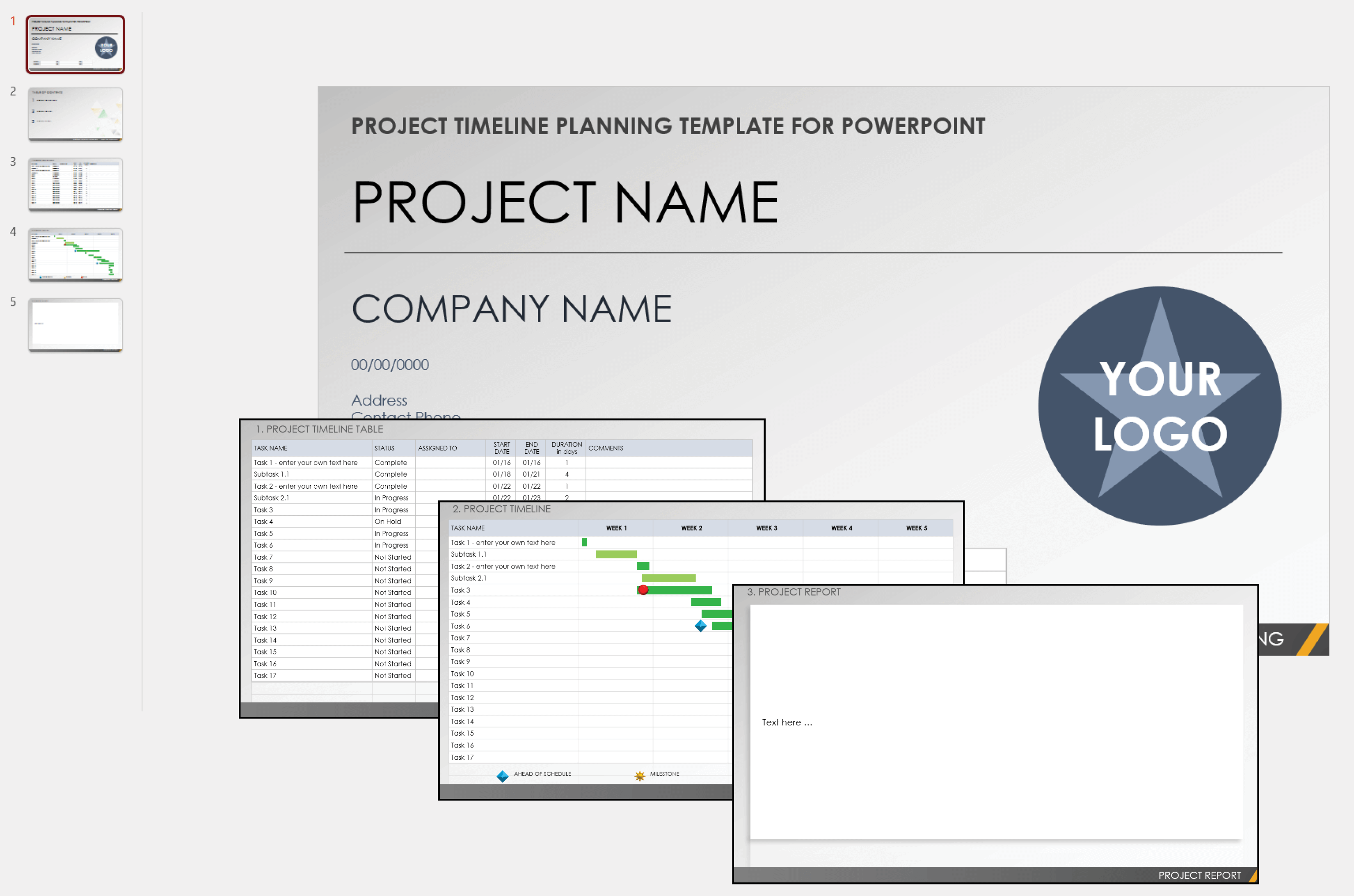 Project Timeline Planning Template for PowerPoint