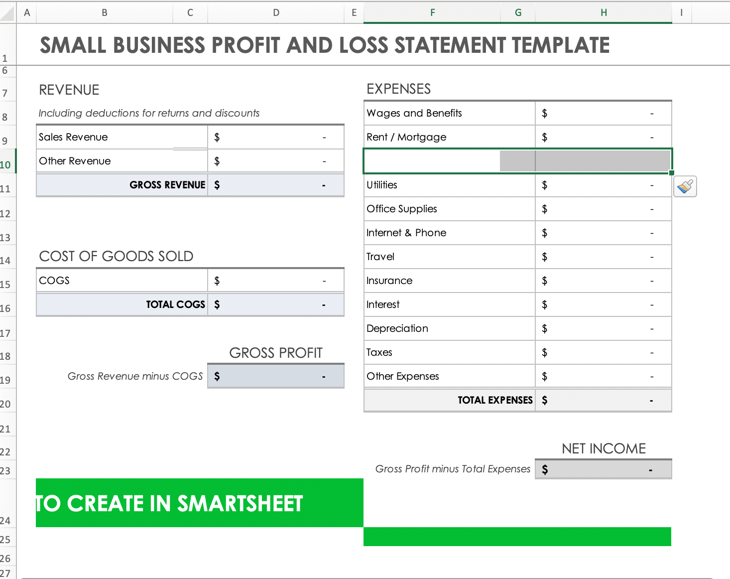 Expense Newly Added Row