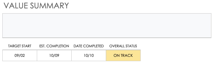 MAP Template Value Statement