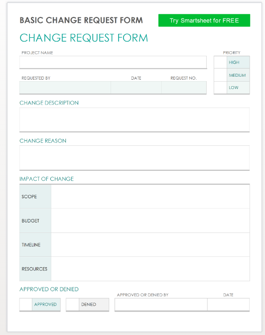 change request template