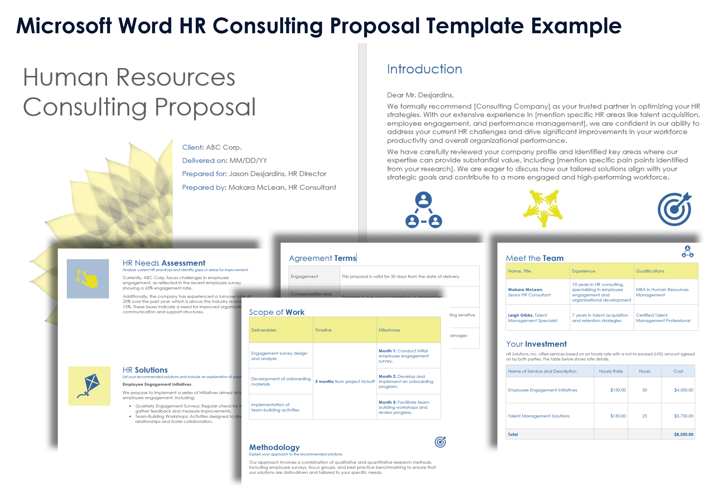 Microsoft Word HR Consulting Proposal Template Example