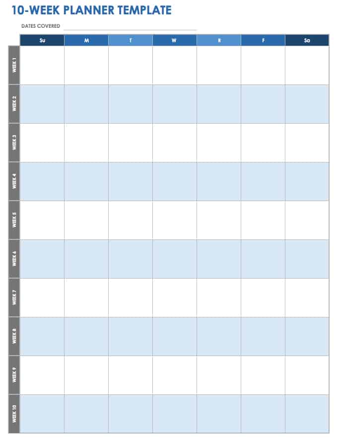 10-Week Planner Template