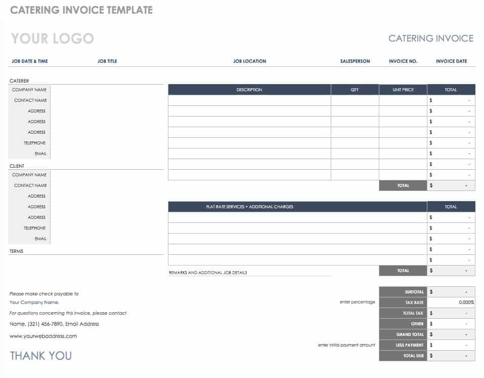 Catering Invoice Template