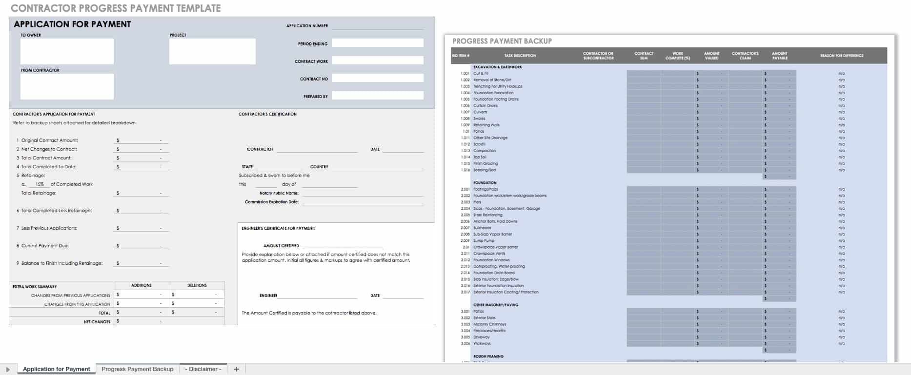 Contractor Progress Payment Template