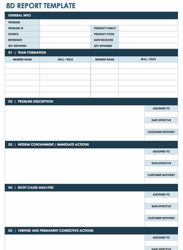 8D Report Template