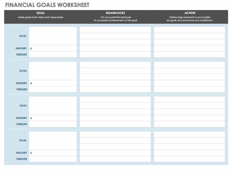 Financial Goals Worksheet