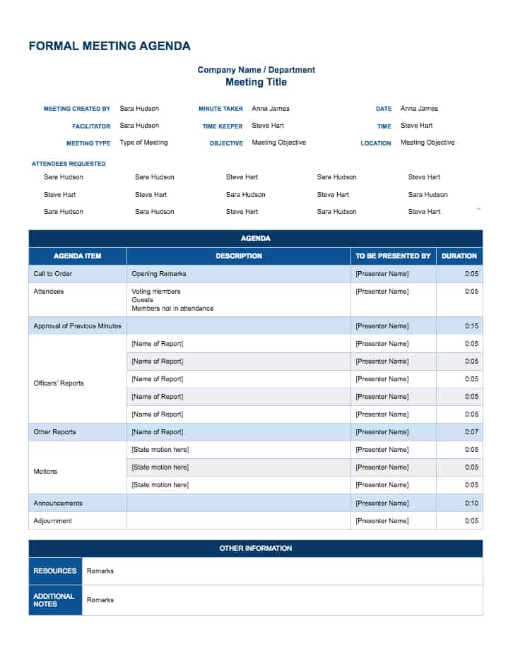 Meeting Agenda Template