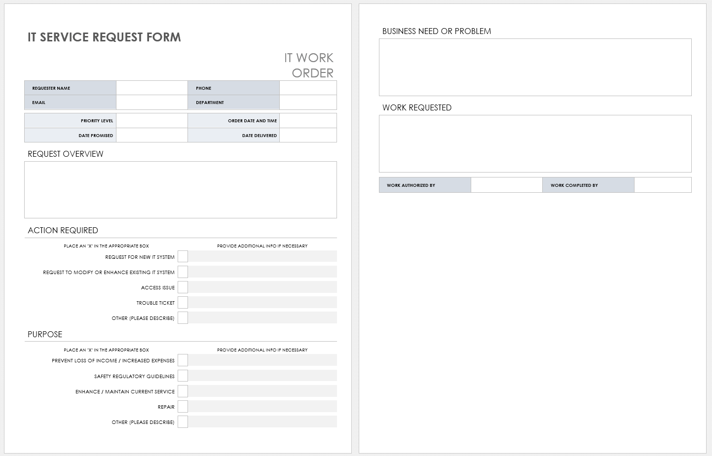 IT Service Request Form