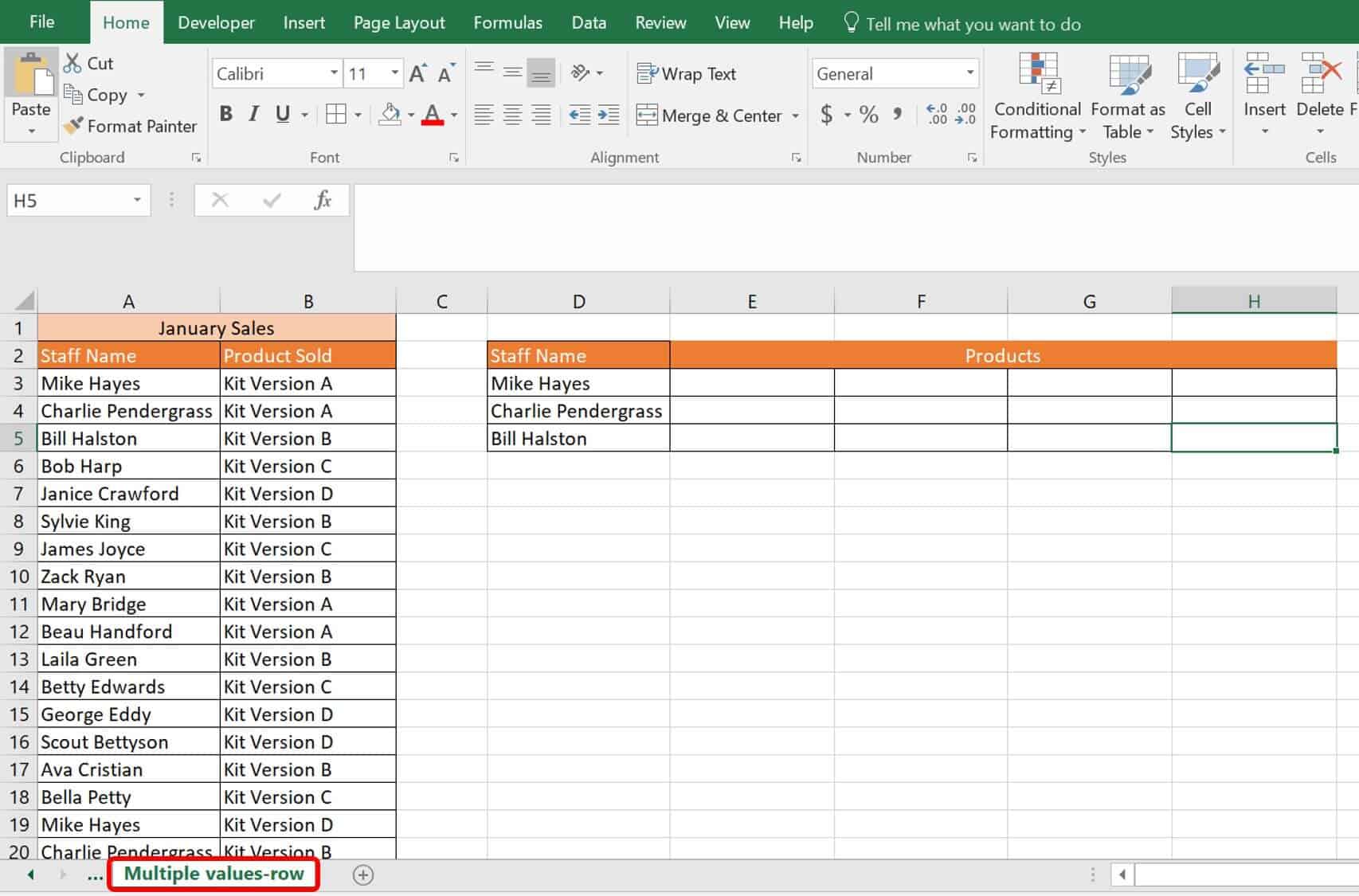 Multiple values VLOOKUP