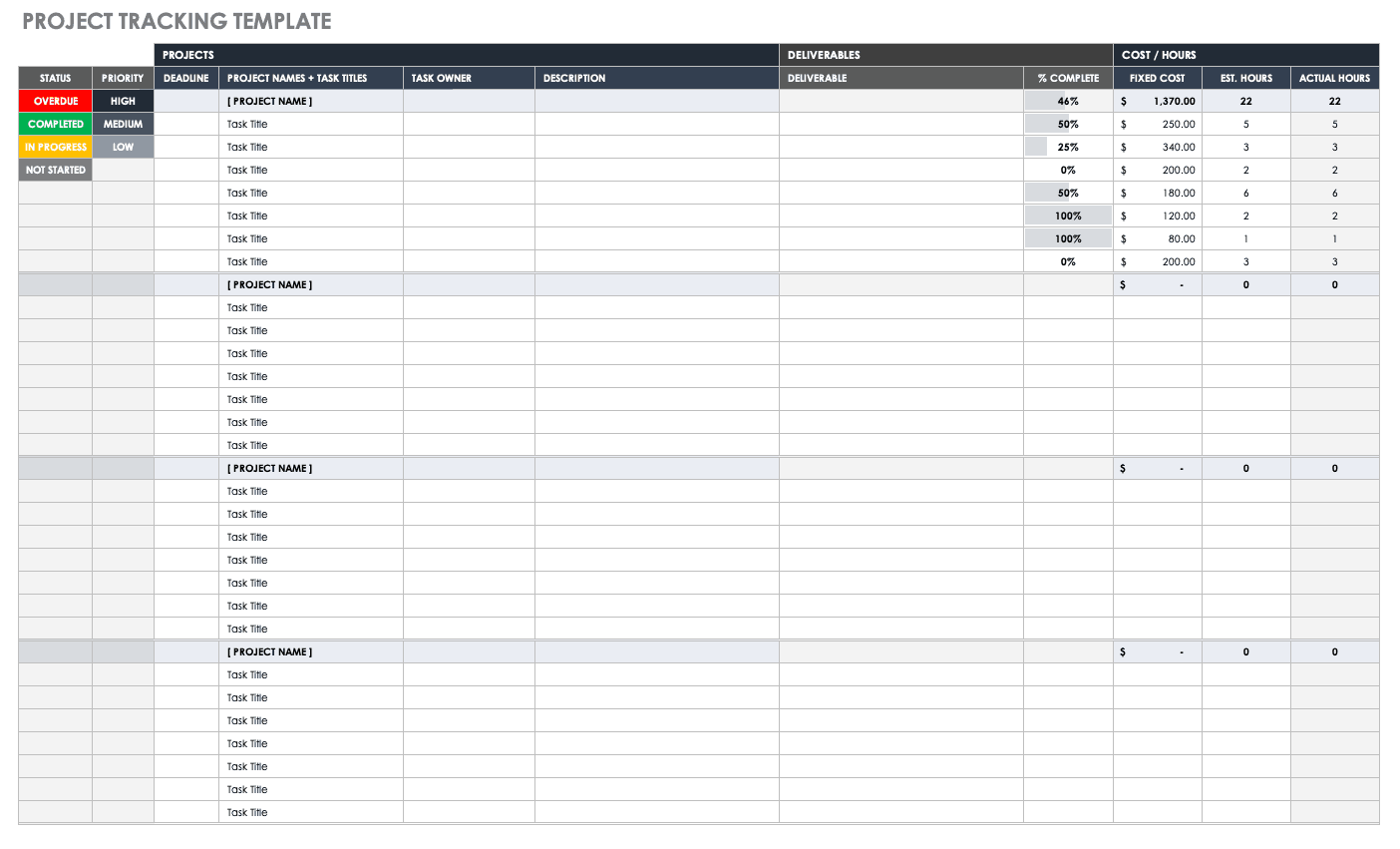 Project Tracking Template