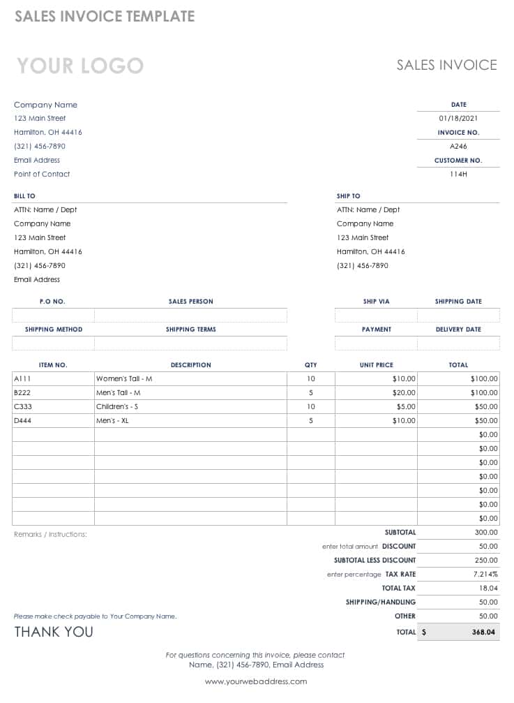 Sales Invoice Template