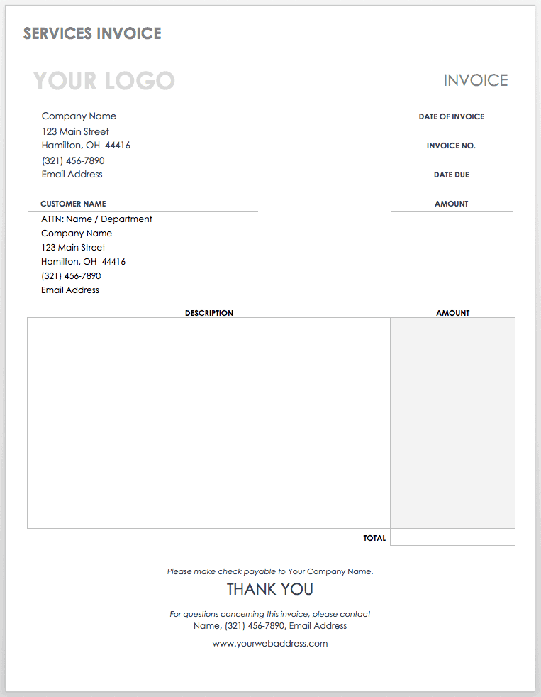 Services Invoice Template