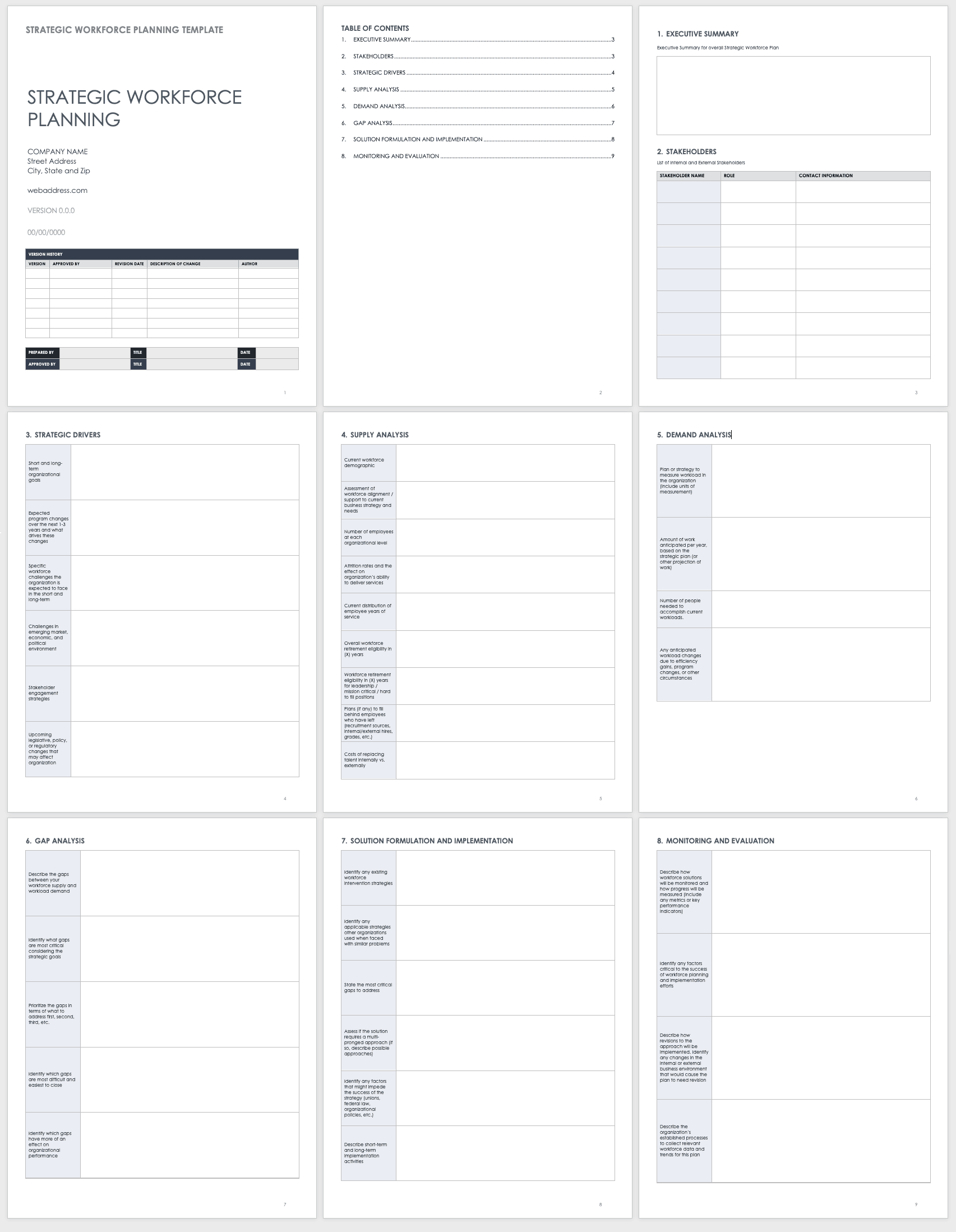 Strategic Workforce Planning Template