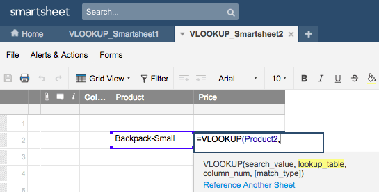 Smartsheet VLOOKUP Reference Another Sheet