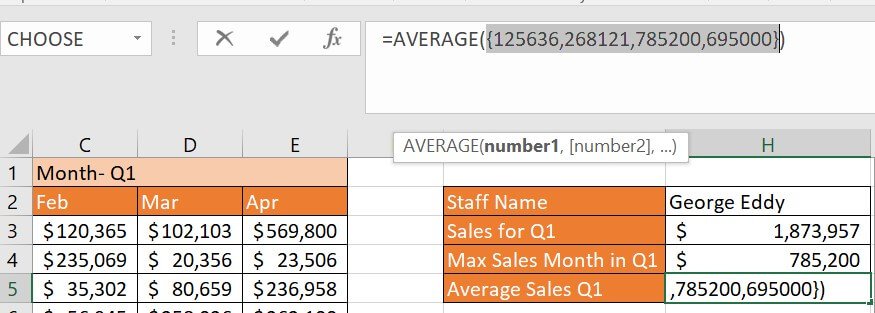 Vlookup array average formula