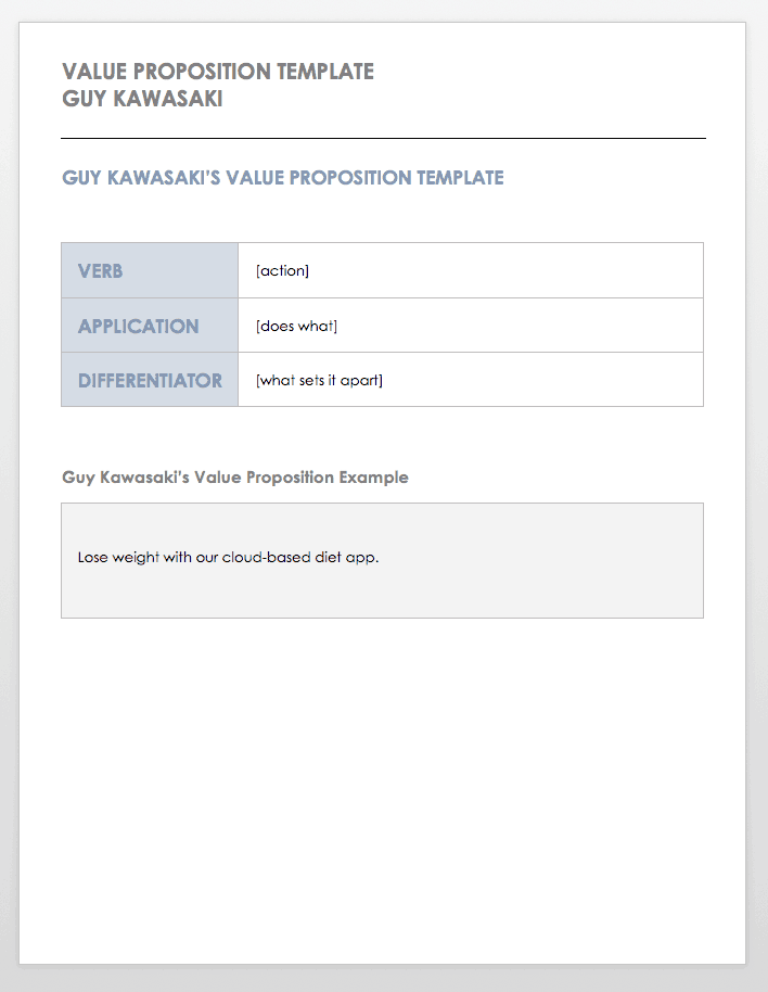 Positioning Statement Template Guy Kawasaki