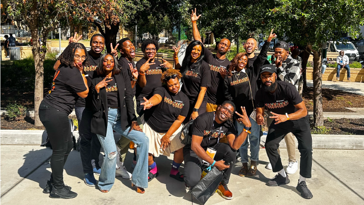 Black@Smartsheet ERG members pose for the camera at the AFROTECH Conference in Austin, Texas.