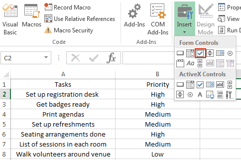 Checkbox in to do list template