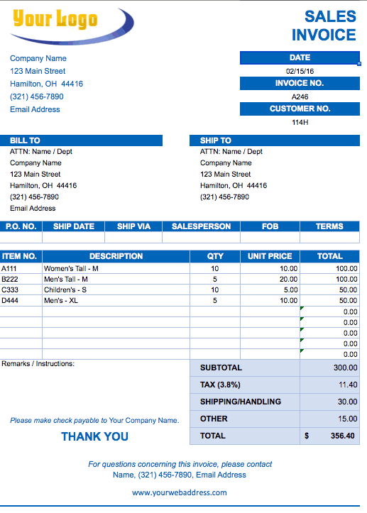 Sales Invoice Template